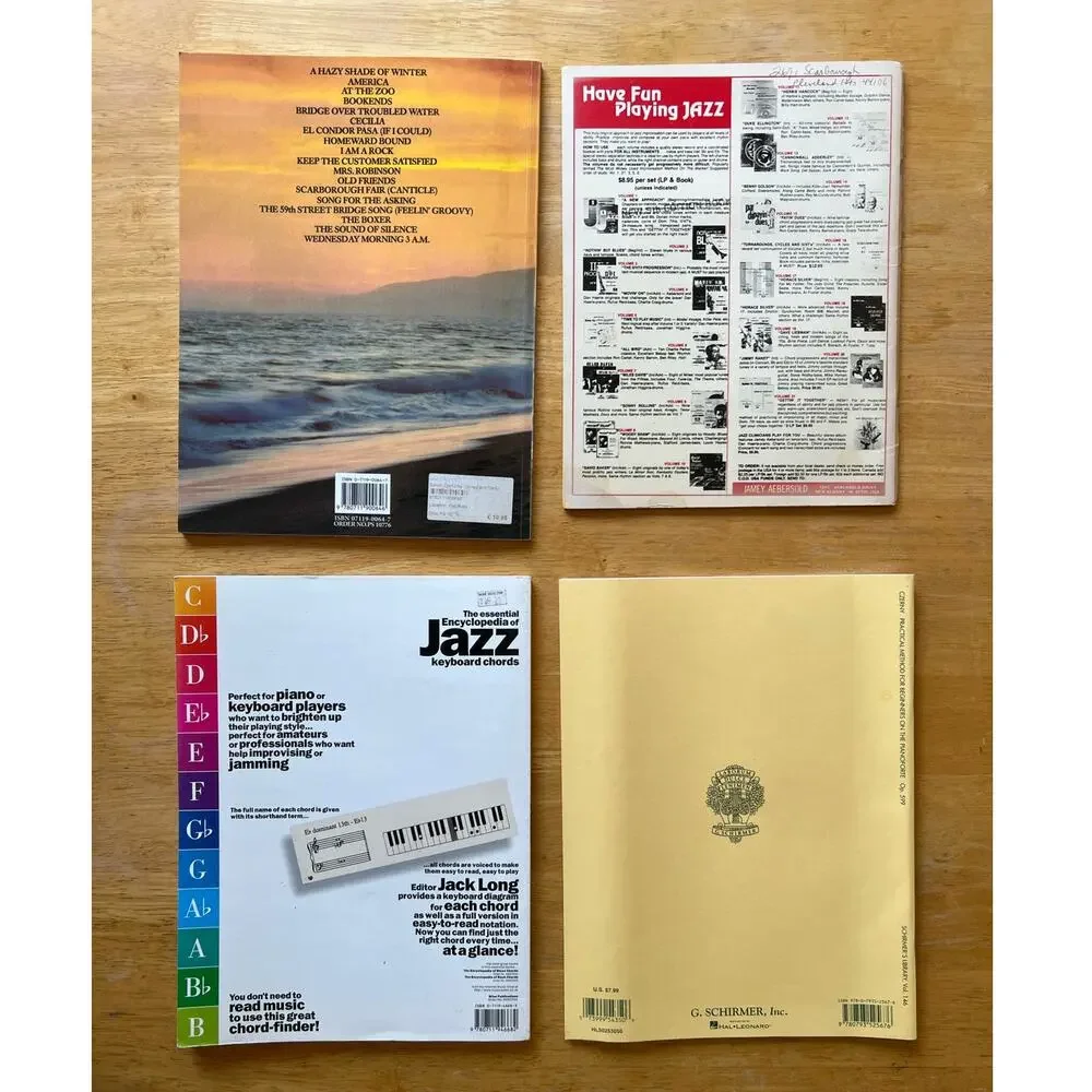Set Of 4 Paperback Music Books VGC Musician Sheet Music Popular Songs Piano